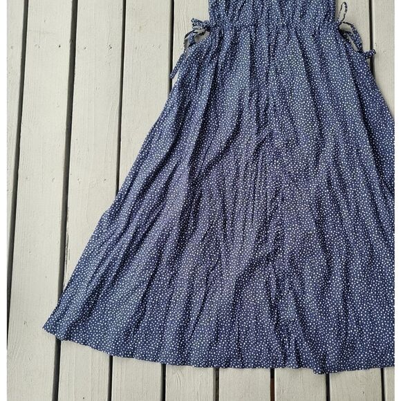 NWT J. Crew Navy Dot Print Sleeveless‎ V-Neck Side Tie Beach Maxi Dress Size XXS - Picture 4 of 10
